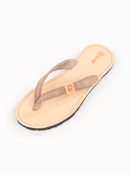 Leather Yvette Sandals with Upcycled Tire Tread Soles, and Tan Upper by deux mains. Top View.