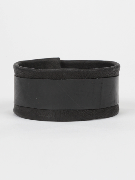 Leather and Tire cuff, Asphalt
